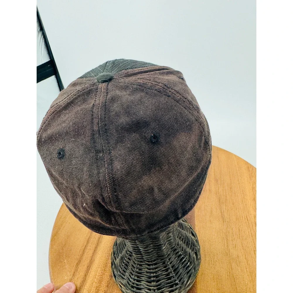 Miami Ink Tattoo Hat Mens OS Black Brown Skull Pinstripe TekerFlex Cap